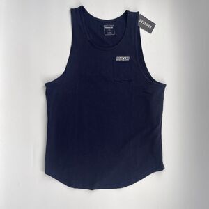 NEW RAWGEAR Men's Size Large‎ Sleeveless Tank Top Taupe Pocket Logo Blue